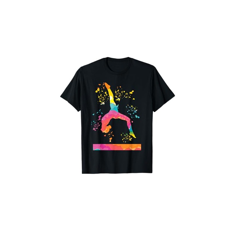 Ginnasta su Balance Beam Ragazze Bambini Ginnastica Artistica Maglietta