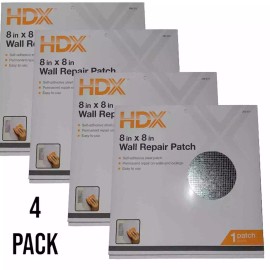HDX 4-PK HDX 8" x 8" Drywall Wall Repair Patch, Permanently Repair Damaged Walls