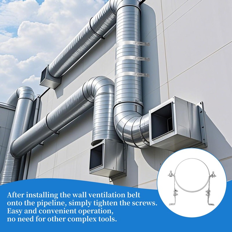 Mineye 8 inch Adjustable Vent Wall Strap, Heavy Duty Stainless