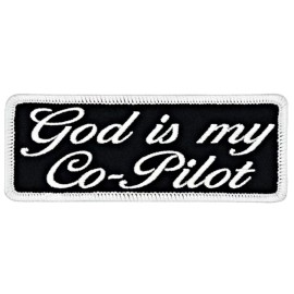 Quality Patch shop God is My Co-Pilot Embroidered Patch | 2PC iron On or Sew on  4"X1.5"