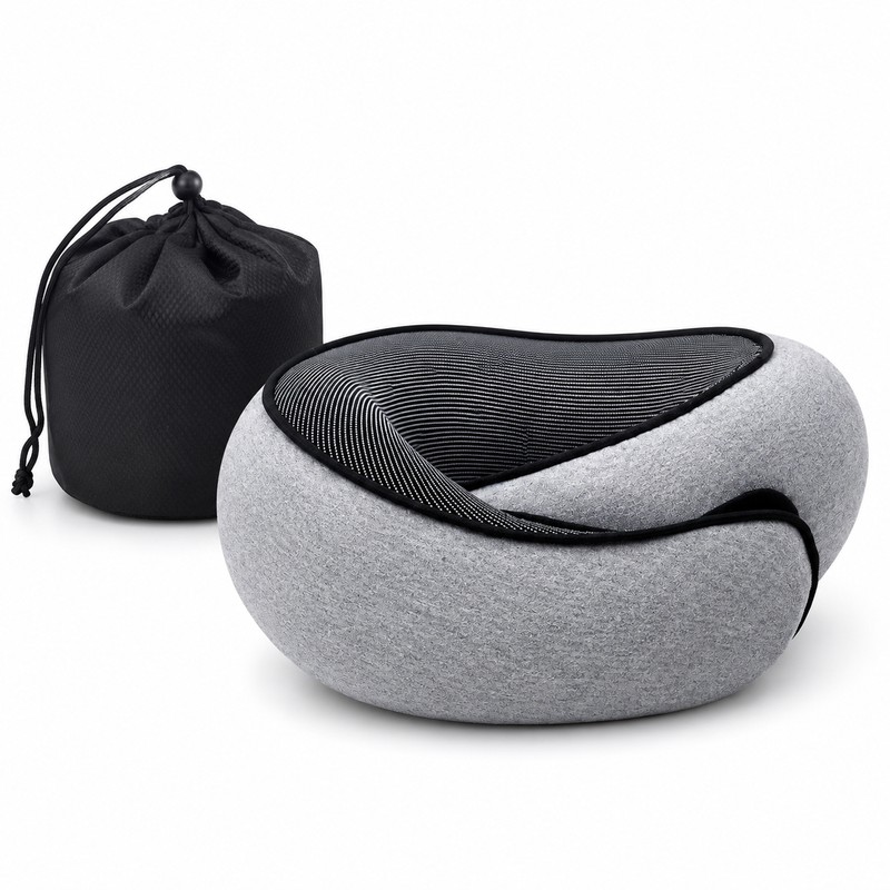 Memory Foam Travel Neck Pillow for Airplane Rest – Signature