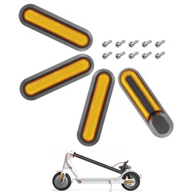 Comioke Scooter Wheel Cover Reflective Strips, Scooter Reflectors, Set of 4 Scooter Replacement Parts, Scooter Side Covers with Rear Reflector Made of Plastic, Compatible with 1s/M365/Pro2, Scooter