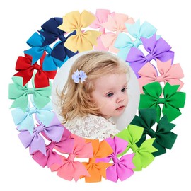 gaobaozhu 20Pcs Baby Girls Hair Clips Hair Bows Alligator Clips Ribbon Bows Clips Girls Bows Hair Headbands Color Bow Hair Clip Accessories for Kids and Little Girls