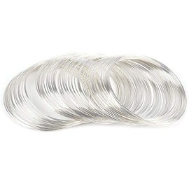 Jewelry Wire 100 Loop Memory Steel Wire Beading Wire for Jewelry Making Wrapping Stones Necklaces and Cable Wire Bracelet Silver