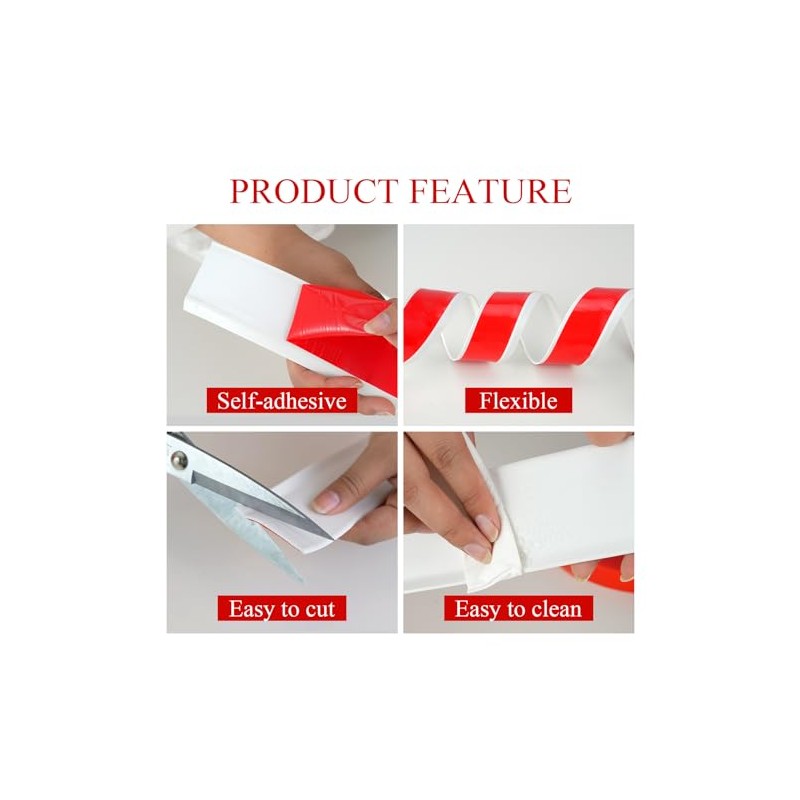 Peel and Stick Baseboard Trim,2.1 Inch x 20 Feet Rubber