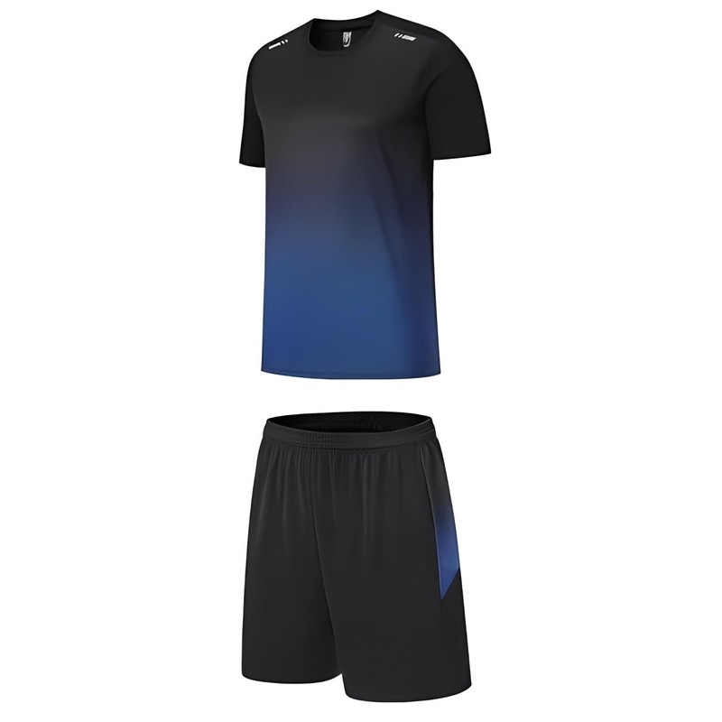 Aspersio Men's Sportswear, Top and Bottom Set, Short Sleeves, Short