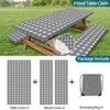 DYNH 3 Pcs Picnic Table Cover with Bench Covers, 6ft