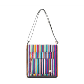 Roka London Kennington B Multi Stripe Medium Recycled Canvas, Multicoloured Stripes, M, Multi-Coloured Stripes