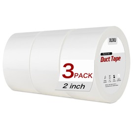 3Pack White Duct Tape Heavy Duty Waterproof Strong Adhesive Duct Tape Bulk for Indoor Outdoor Repairs Tear by Hand 60 Yards x 2 Inch Total