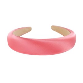 axy Headband made of padded silk fabric in elegant festive colours, beautiful women's headband, hair accessory, hair band, HRK2Ro (pink pink)