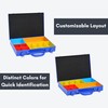 Mini Tool Box Parts Organizer, Blue Metal Box With 10