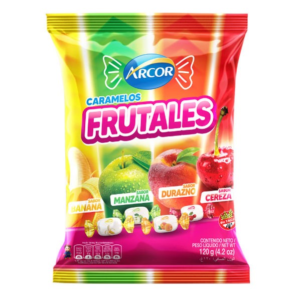 Arcor Caramelos Frutales Masticables Soft Chewy Candies Assorted Fruit Flavors, 120 g / 4.23 oz