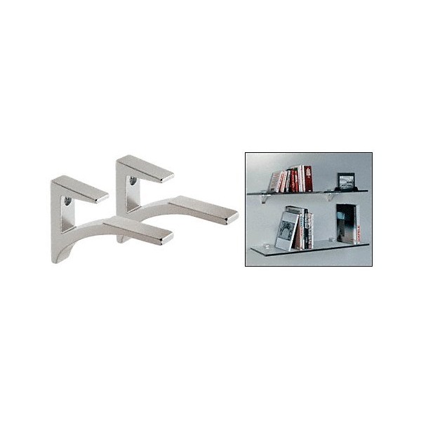 Chrome - Aluminum Glass Shelf Bracket for 5/8" to 3/4"