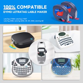 Label Orison 91203 91333 Compatible with Dymo LetraTag Refills Labels Plastic Labeling Tape for DYMO LabelMaker LT100H LT100T Plus,Black on Red,1/2 Inch X13Feet(12mmx4m),5Pack