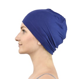 Jasmine Silk Cardani Schlafmütze aus Seide, geeignet für Chemo und Haarausfall, Unisex, für Chemokrebs, navy, Einheitsgröße