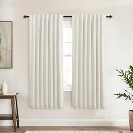 KOUFALL 72 Inch Long Black Out Curtains,Linen Textured Back Tab Room Darkening Blackout Curtains for Living Room Bedroom 72 in Length 2 Panels Set