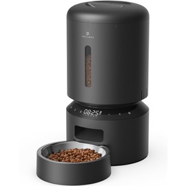 PETLIBRO Automatic Cat Feeder, Automatic Dog Food Dispenser with Freshness Preservation, 5L Timed Pet Feeders for Dry Food, Up to 6 Meals Per Day, Granary 5L Basic Button Type Black
