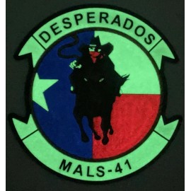 4" USMC MARINE CORPS MALS-41 DESPERADOS HOOK & LOOP PVC GLOW PATCH
