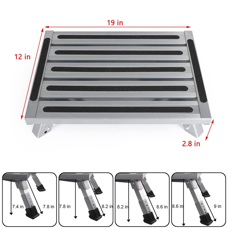 Artudatech RV Steps Platform, Folding Aluminum Platform RV Step Stool
