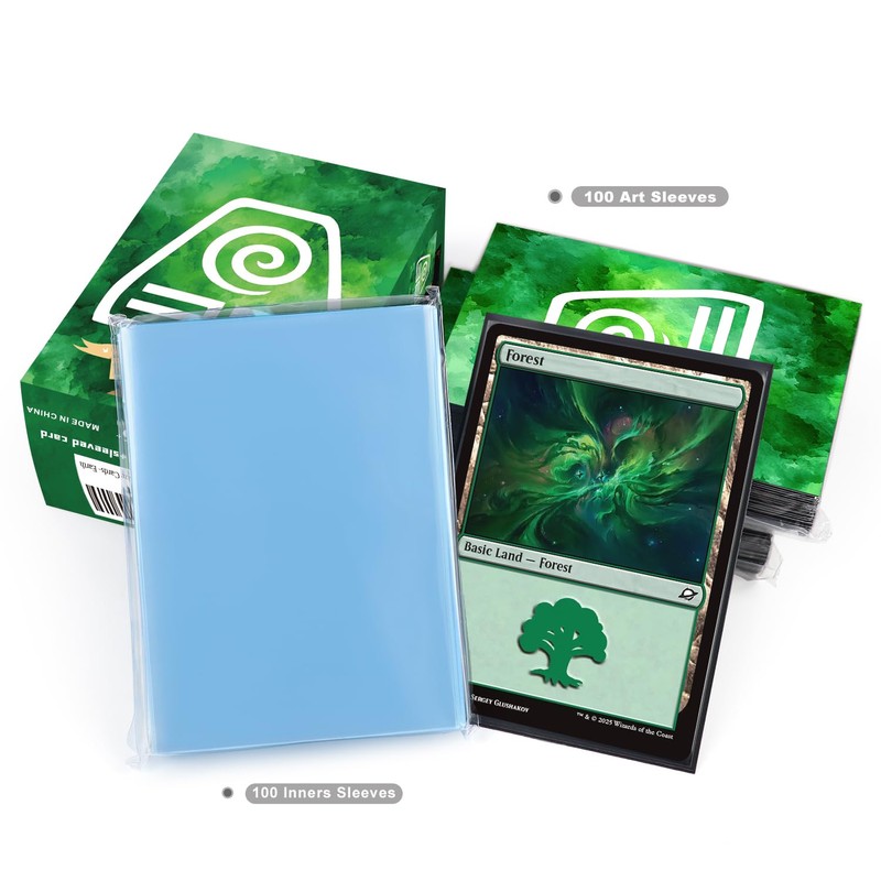 Katomula 100 MTG Card Sleeves with 100 Inner Sleeve, Textured
