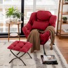 Furlide Lazy Chair with Ottoman, Comfy Fabric Accent Lounge Armchair