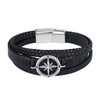Feilok Eight-pointed Star Bracelet Men's Bangle Wrap Bracelet Cuff Leather
