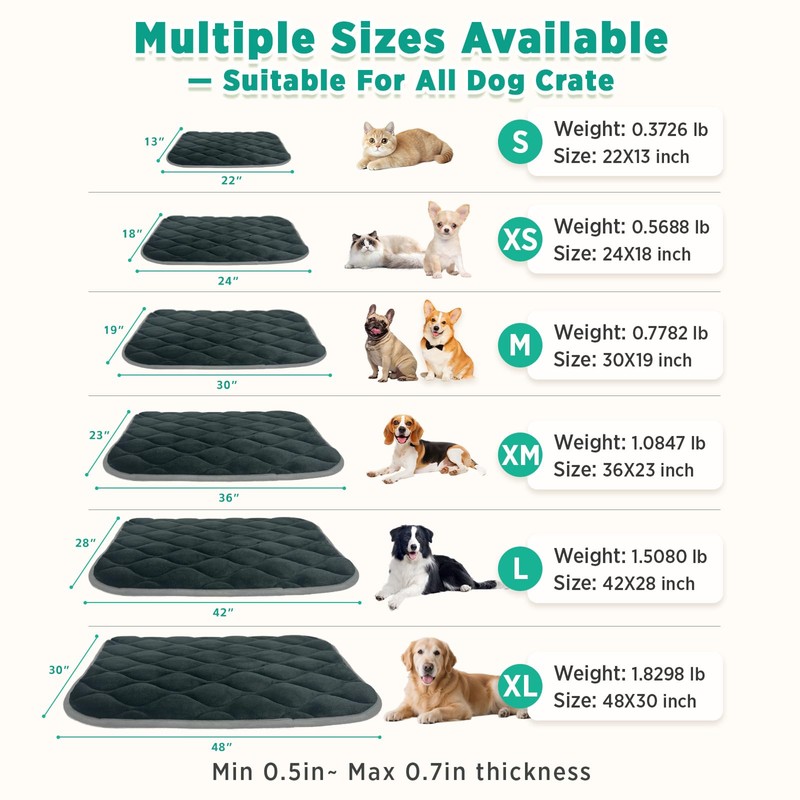furrybaby Dog Crate Pad for Dog Cages Flat Crate Mat