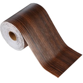 TaoBary 30m Walnut Wood Grain Wallpaper Border Peel and Stick Removable PVC Waterproof Bathroom Mirror Frame Border Kitchen Sticker Trim 98.4 ft X4