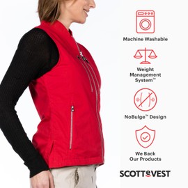 SCOTTeVEST 101 Vest for Women - 9 Hidden Pockets - Water Repellent for Travel & More (Black, Small)