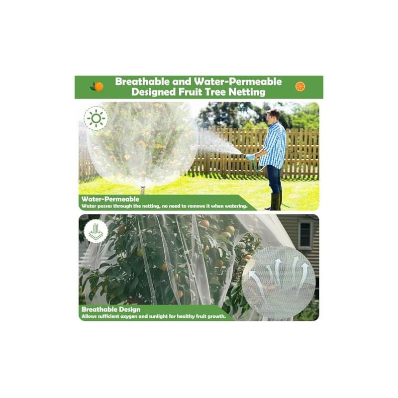 4PCS Ultra-Fine Mesh Fruit Tree Netting - 7.5 x 5.2