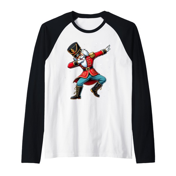 Dabbing Nutcracker Christmas Costume Matching Family Pajama Raglan Baseball Tee