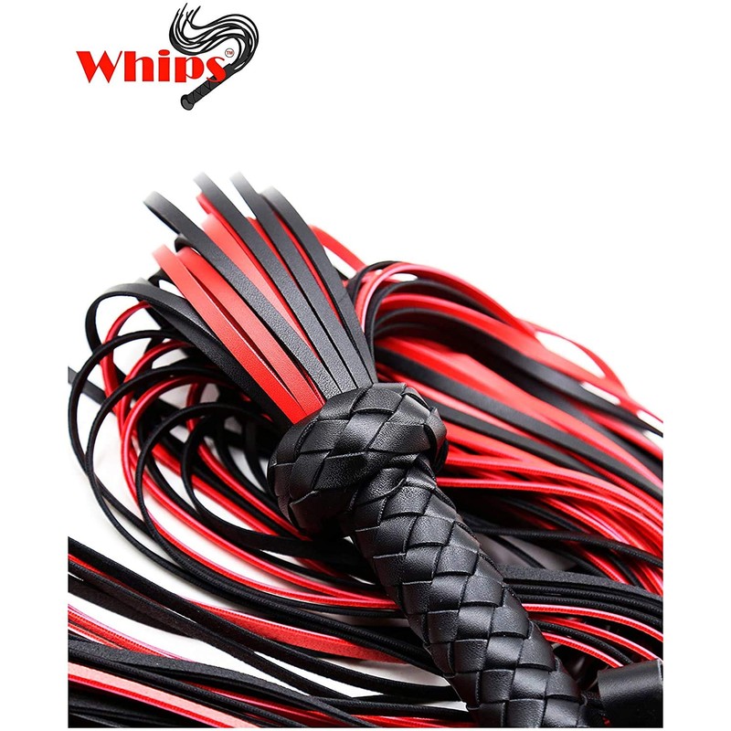 Whip 30" Red Horse Crop for Cosplay Faux Leather