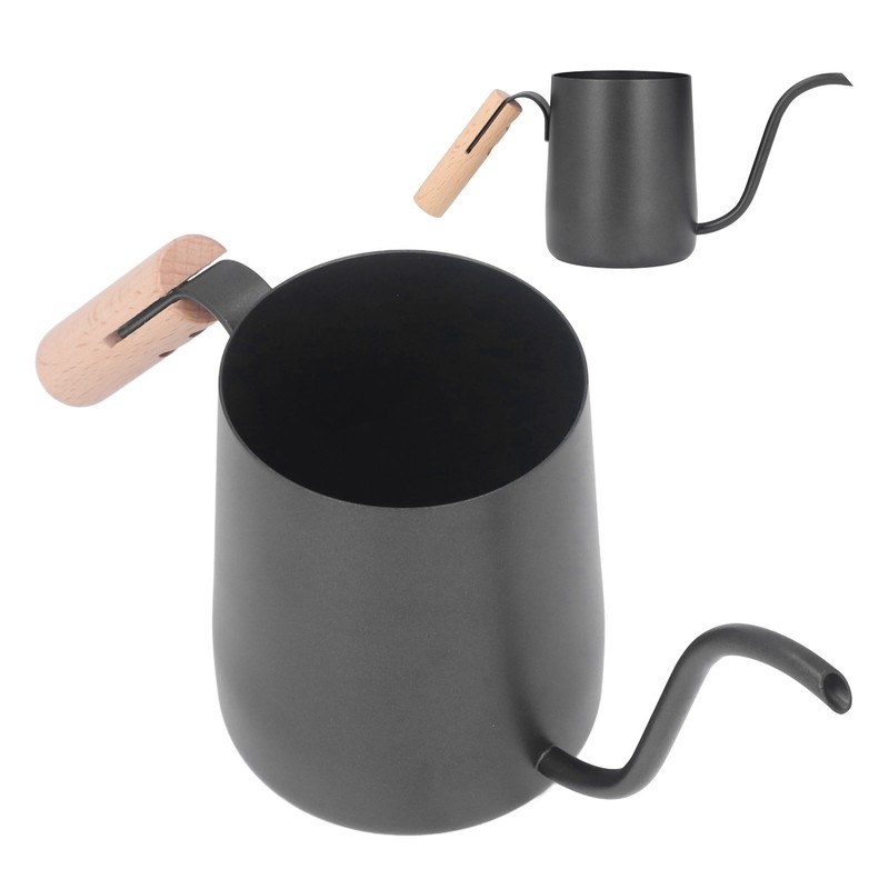Black Stainless Steel Long Spout Drip Kettle Gooseneck Pour Over
