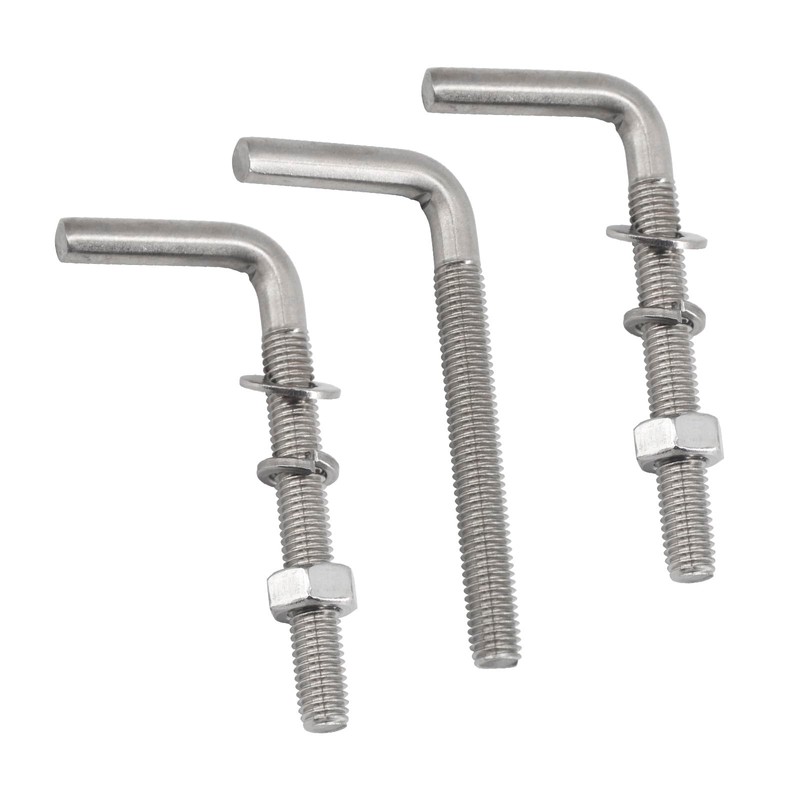 (20 Pieces) M6x40mm L Shaped Threaded Bolt Kits 304 Stainless