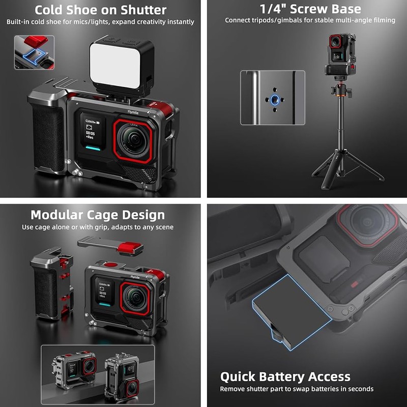 Street Photography Handle Xplorer Grip Kit for Insta.360 Ace Pro