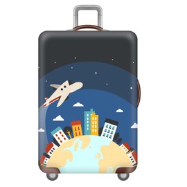 Marjoramy Elastic Luggage Cover 18-32 Inch – Stretchable Suitcase Protector for Travel, Anti-Scratch – Washable Polyester Trolley Case Cover Fits – Business Trip, Airplane, Vacation Essentials (B, S)