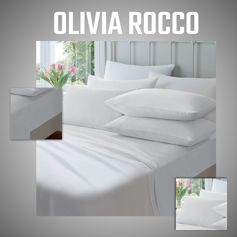 OLIVIA ROCCO Flannelette Fitted Sheets Super Soft Brushed Cotton Bed