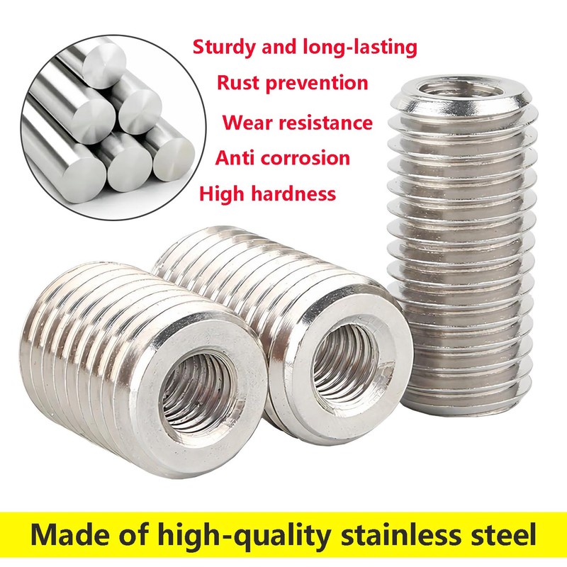 Qrity 20 Pcs Thread Inserts, Threaded Sleeves, M8 x 10mm