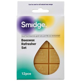 Smidge Organic Beeswax Refresher - 12 Blocks - Restore Any Cotton Beeswax Wrap for Plastic Free Food Storage, Sandwich Wrap and Alternative to Cling Film