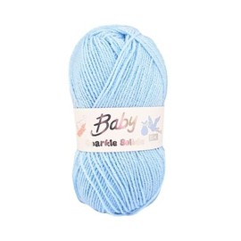 WoolCraft Baby Sparkle Solide DK Knitting & Crochet Yarn, Great Value Yarn Available in Pastel Shades with Added Sparkle, 95% Acrylic & 5% Lurex, 230 Metres, 100g Balls, Pack of 5, Blue