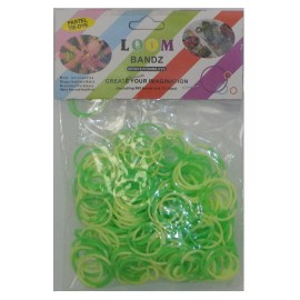 Infinite Possibilites Pastel Tie Dye 300 Loom Bands With 12 Clips - Light Green/Green