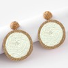 Big Boho Bohemia Round Earrings Summer Straw Earrings Statement Earrings