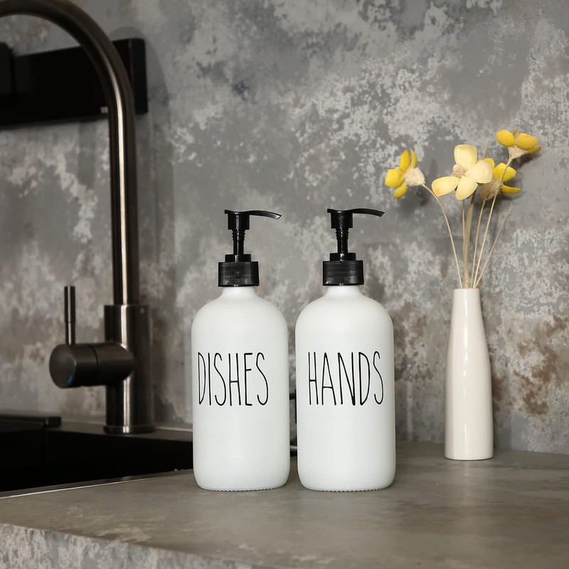 MOMEEMO Soap Dispenser Set 2 Pack, Contains Dish Soap Dispenser