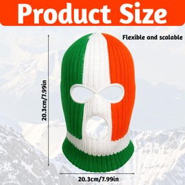 KBCYRT Irish Balaclava, Green for Music Festivals and Winter Sports, Stretchable Ski Mask Balaclava, One Size Fits Most, Festivals & Urban Style, Green White Orange, Band Merch