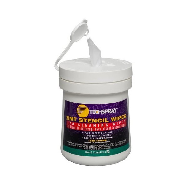 Techspray Ready-to-Use Cleaner - Wipe 100 Wipes Tub - 1610-100DSP