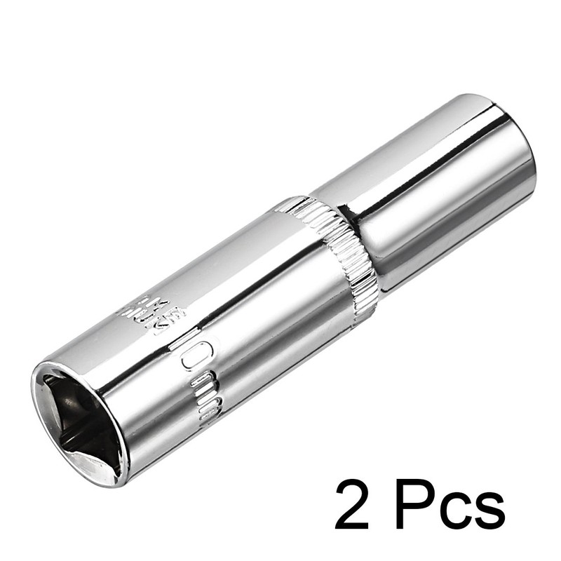 sourcing map 2 Pcs 3/8 Inch Drive 10mm 6-Point Deep
