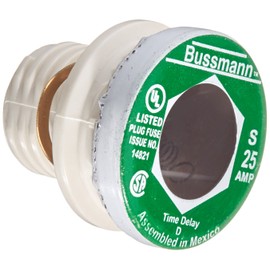 Cooper Bussmann BP/S-25 Plug Fuse (2 Pack), 25 Amp