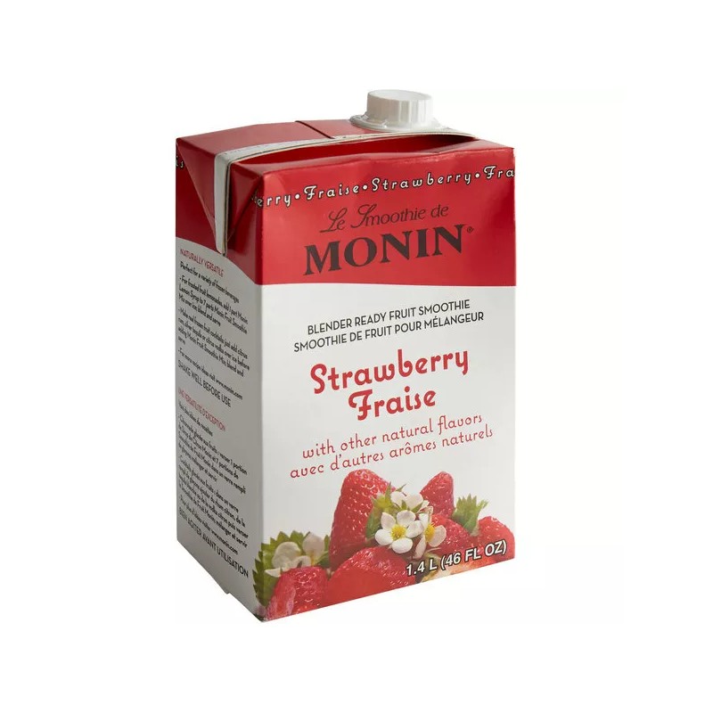Monin 46 fl. oz. Strawberry Fruit Smoothie Mix - 46