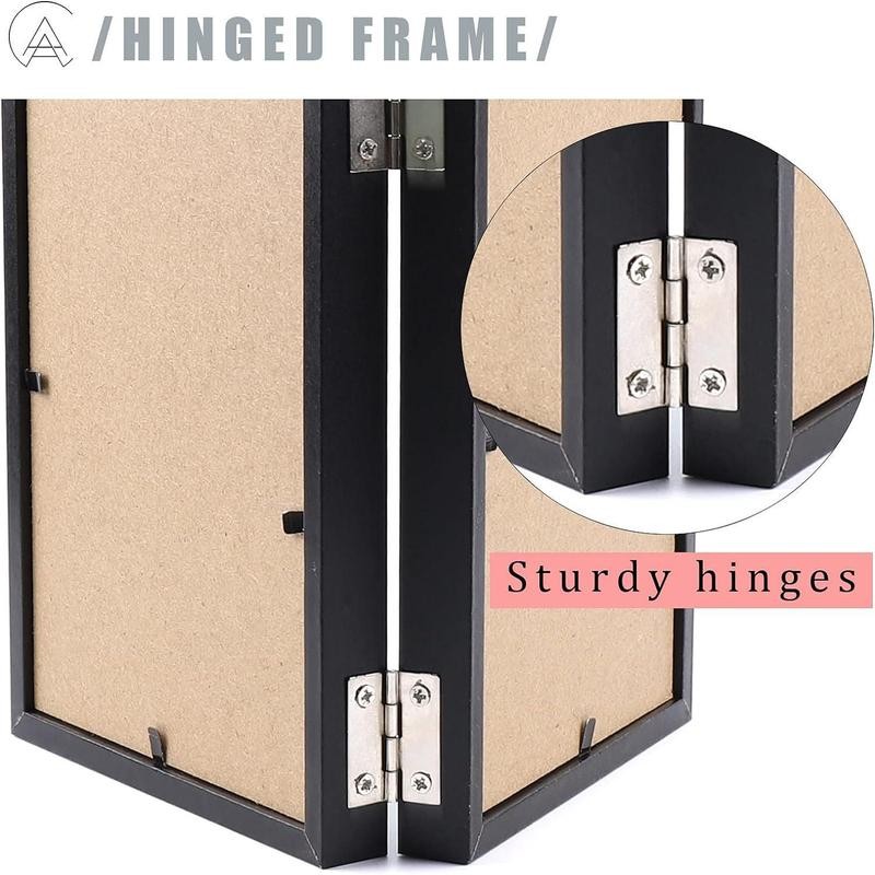 5x7 Picture Frames Double Hinged Wood Folding Photo Frames Vertical