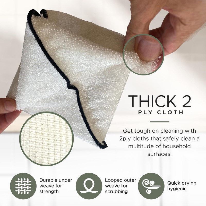 Whiffkitch Dishcloths & Cleaning Cloths - Reusable, Quick Drying, Durable